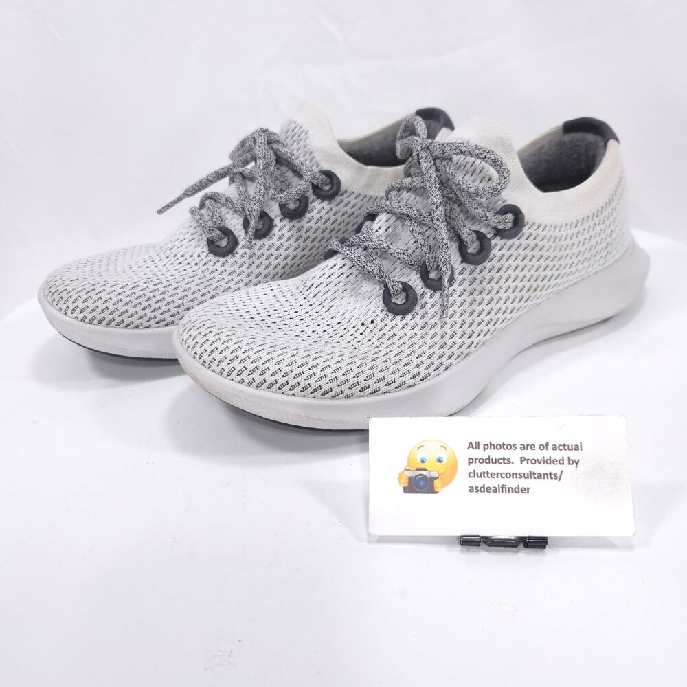 Allbirds Tree Dasher Athletic Lace Up Running Shoe Womens Size 10 White Black